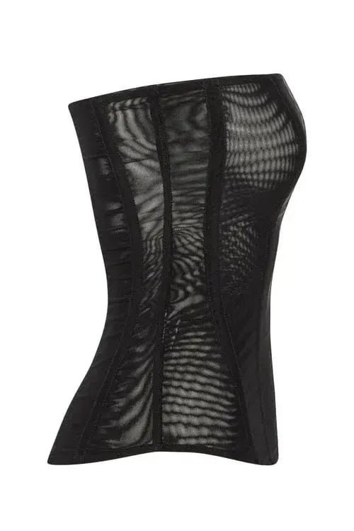 Leau White Muse Mesh Corset Top Black Size 10 photo 4