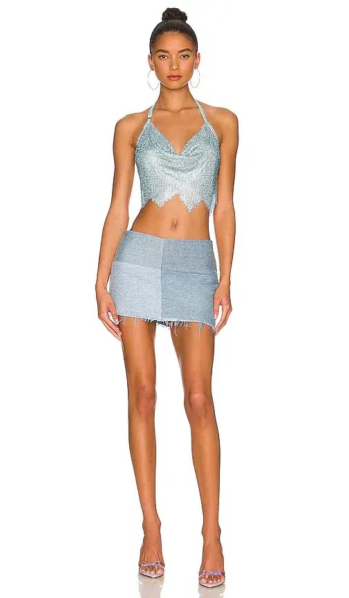 Poster Girl Lyla Crop Top in Cerulean Blue Crystal Size 8 photo 4