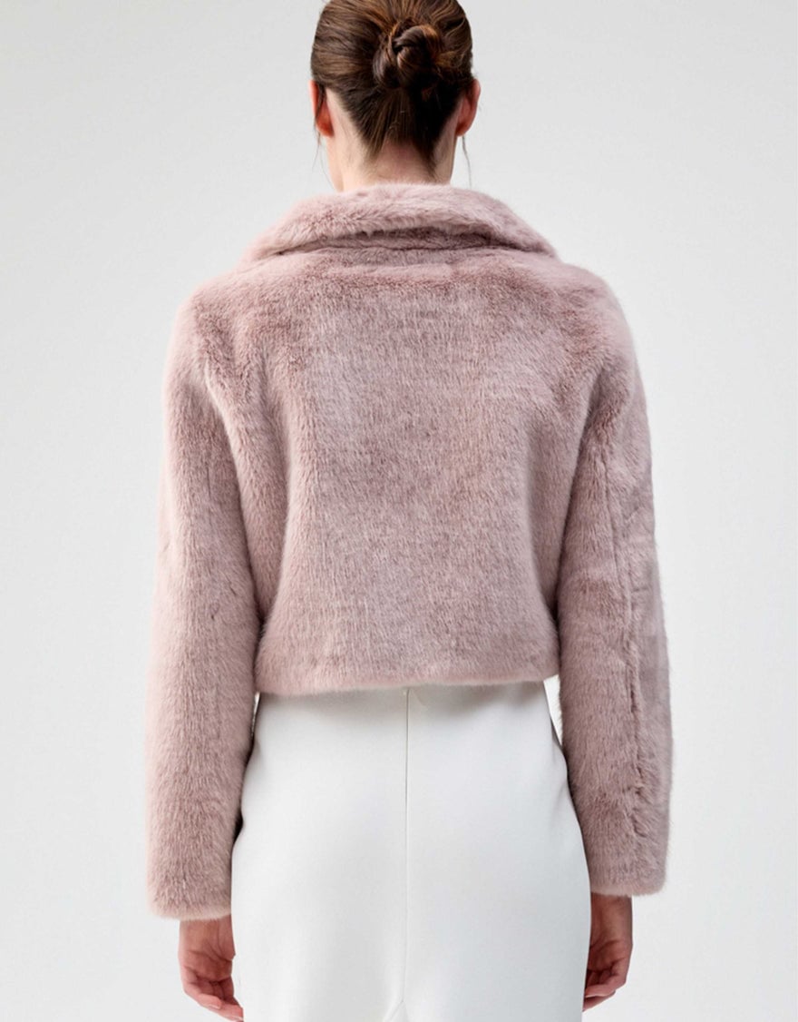 Unreal Fur Tirage Cropped Jacket, Elderflower photo 2