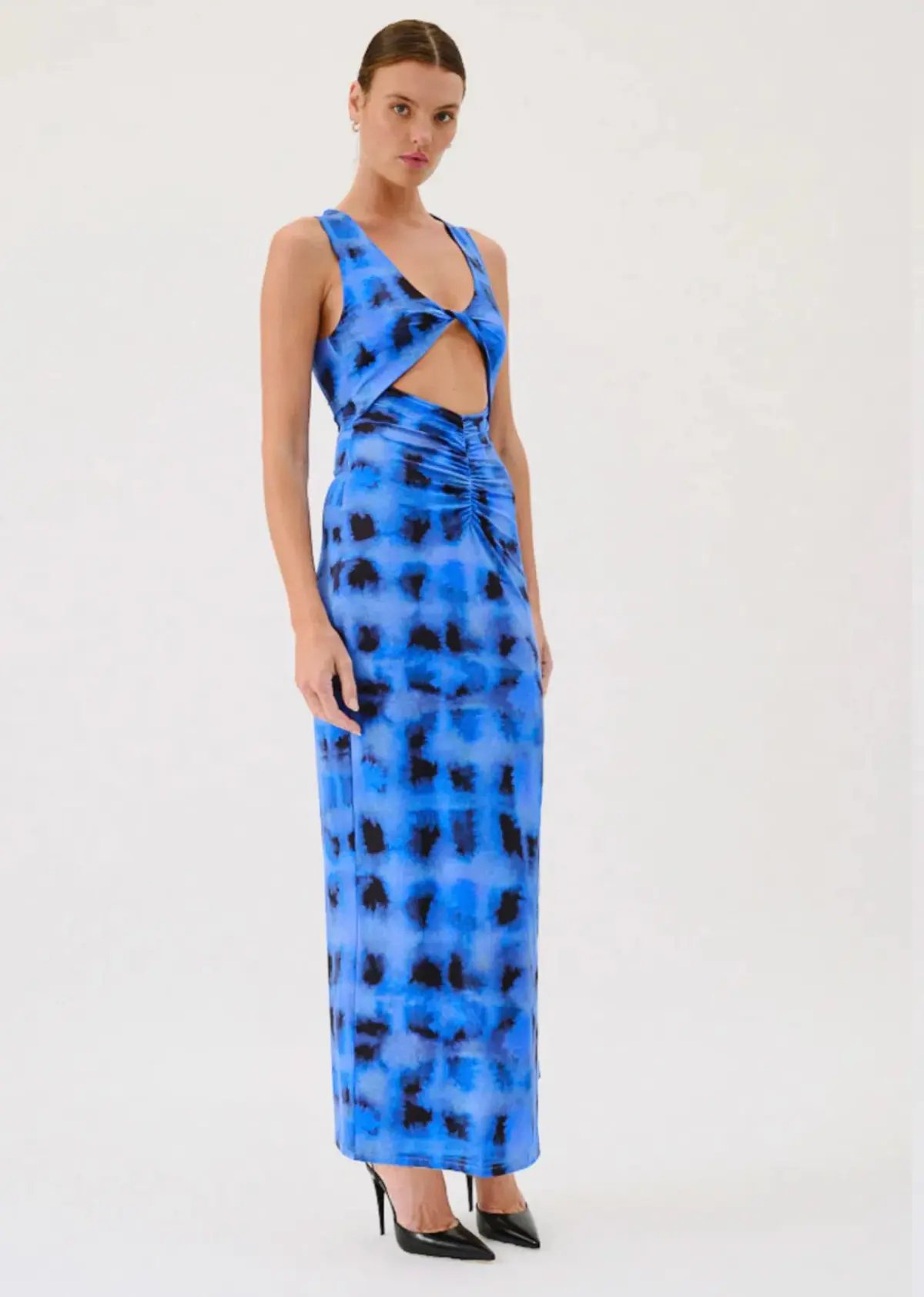 Suboo Sleeveless Reversible Twist Front Maxi Dress Blue Size 8 photo 3