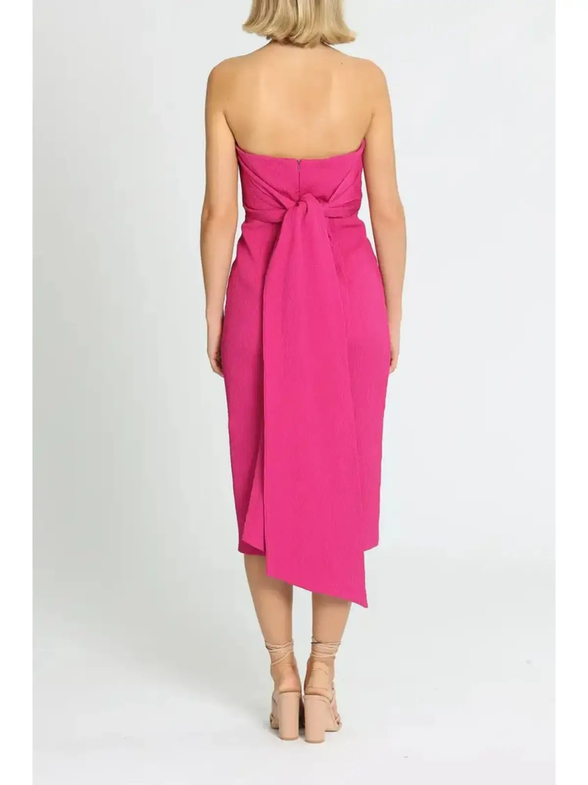 Rebecca Vallance Andie Tie Dress in Pink Size AU 10 photo 3