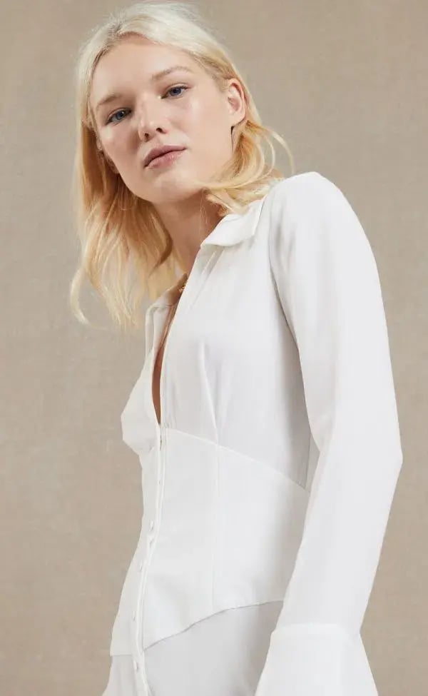 Bec & Bridge Raye Long Sleeve Maxi Dress Ivory Size 12 photo 2
