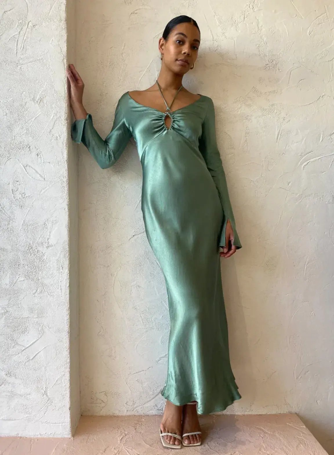 Bec & Bridge Malyka Long Sleeve Maxi Dress | Moss Green | Size 10 photo 2