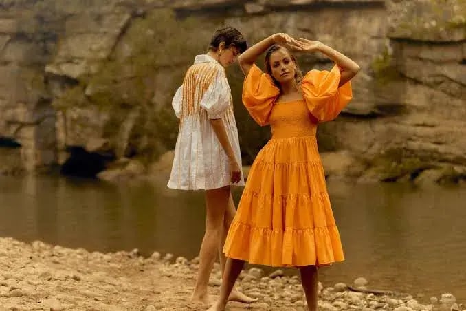 Aje Midi Cherished Dress Orange Size 8 / S photo 4