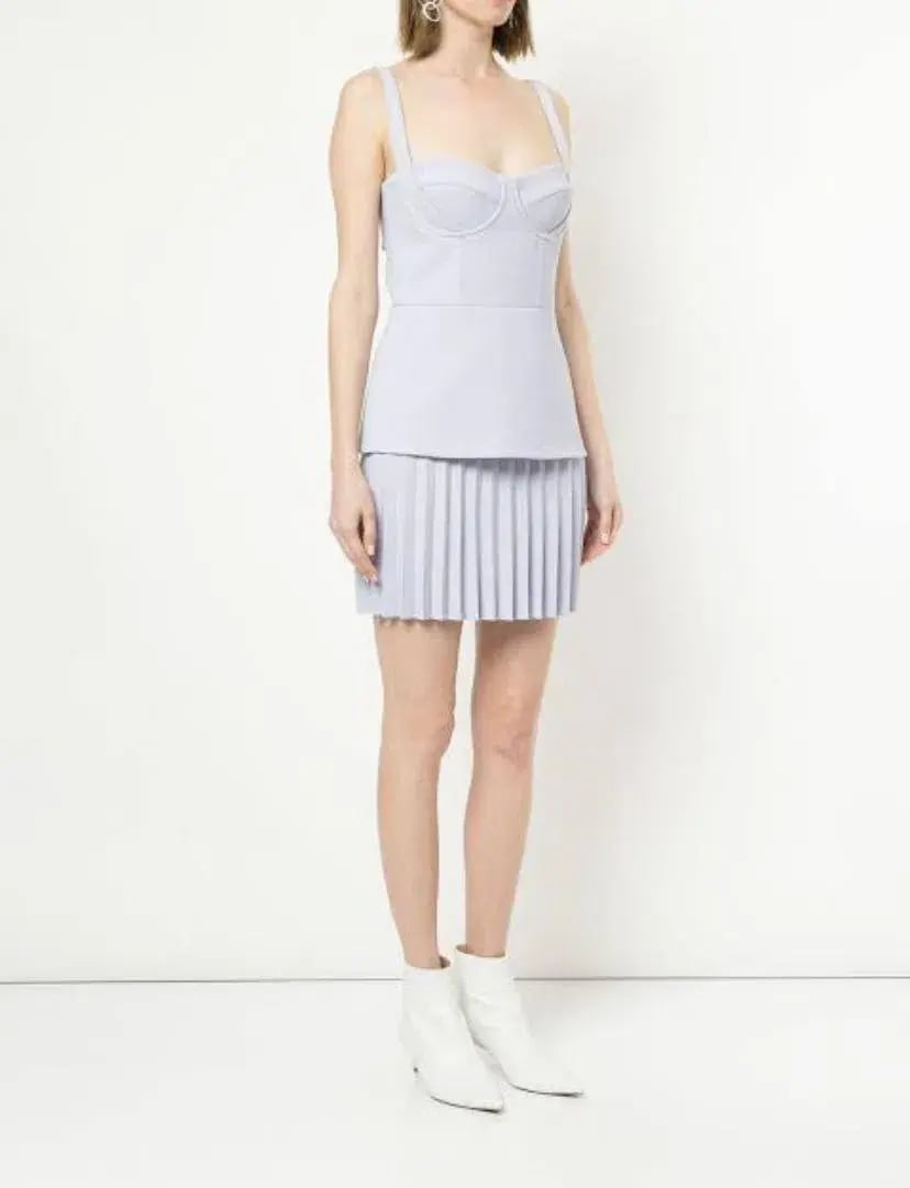 Dion Lee Bustier Pleated Mini Dress - Lilac photo 3