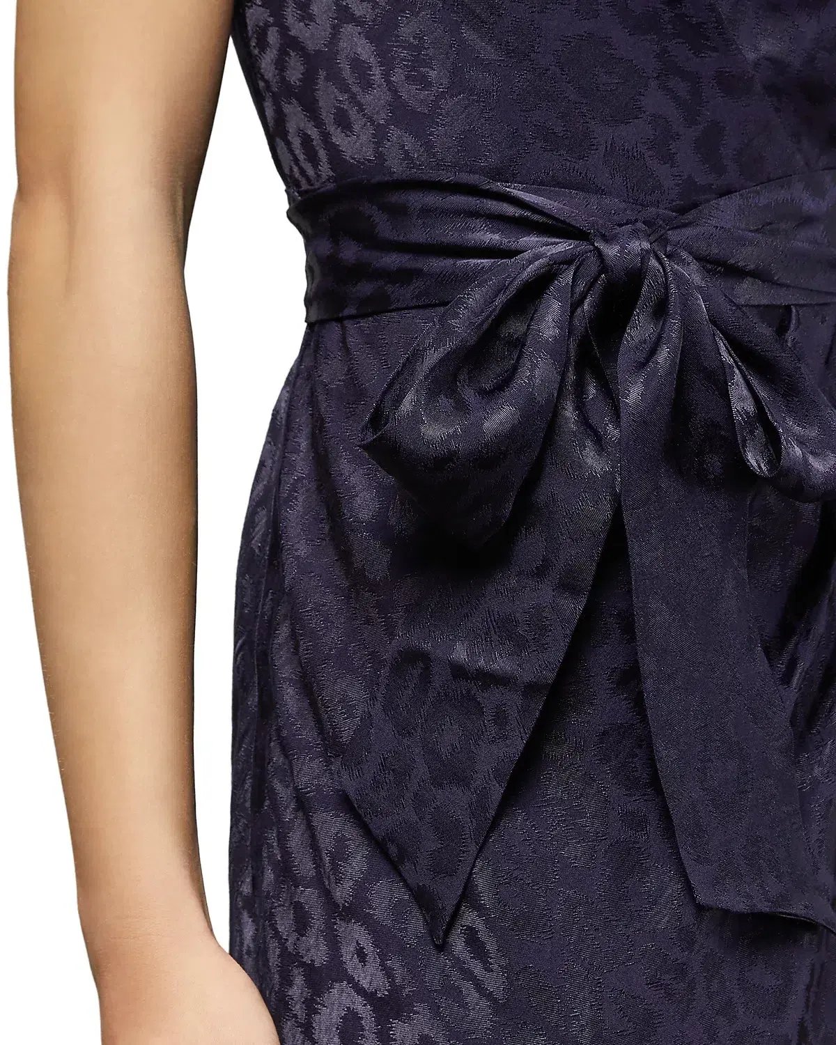 Ted Baker Zoeii Leopard Jacquard Asymmetric One Shoulder Dress Navy Size 5 / AU 16 photo 2
