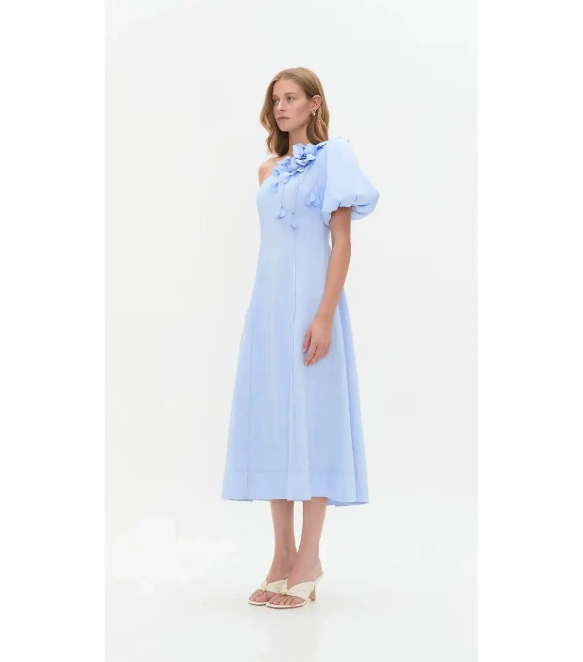 Aje Camille Midi Dress in Pale Blue Size AU 12 photo 2