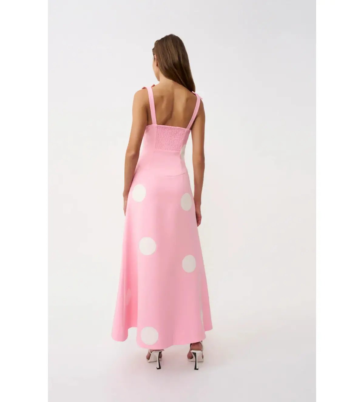 By Johnny Dolcetto Spot Ankle Dress in Pink Ivory Size 10 photo 3