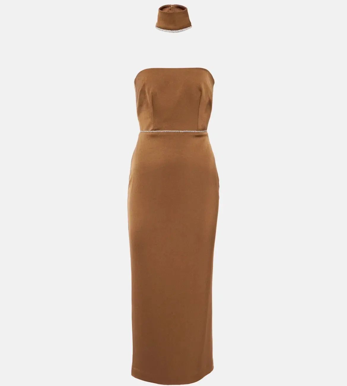 Alex Perry Crystal Embellished Satin Midi Dress Iron Size AU 10 photo 5