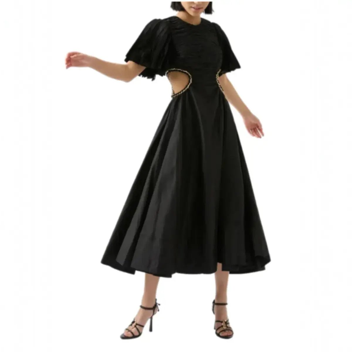 Aje Monica Chainlink Midi Dress Black Size AU 14 photo 2