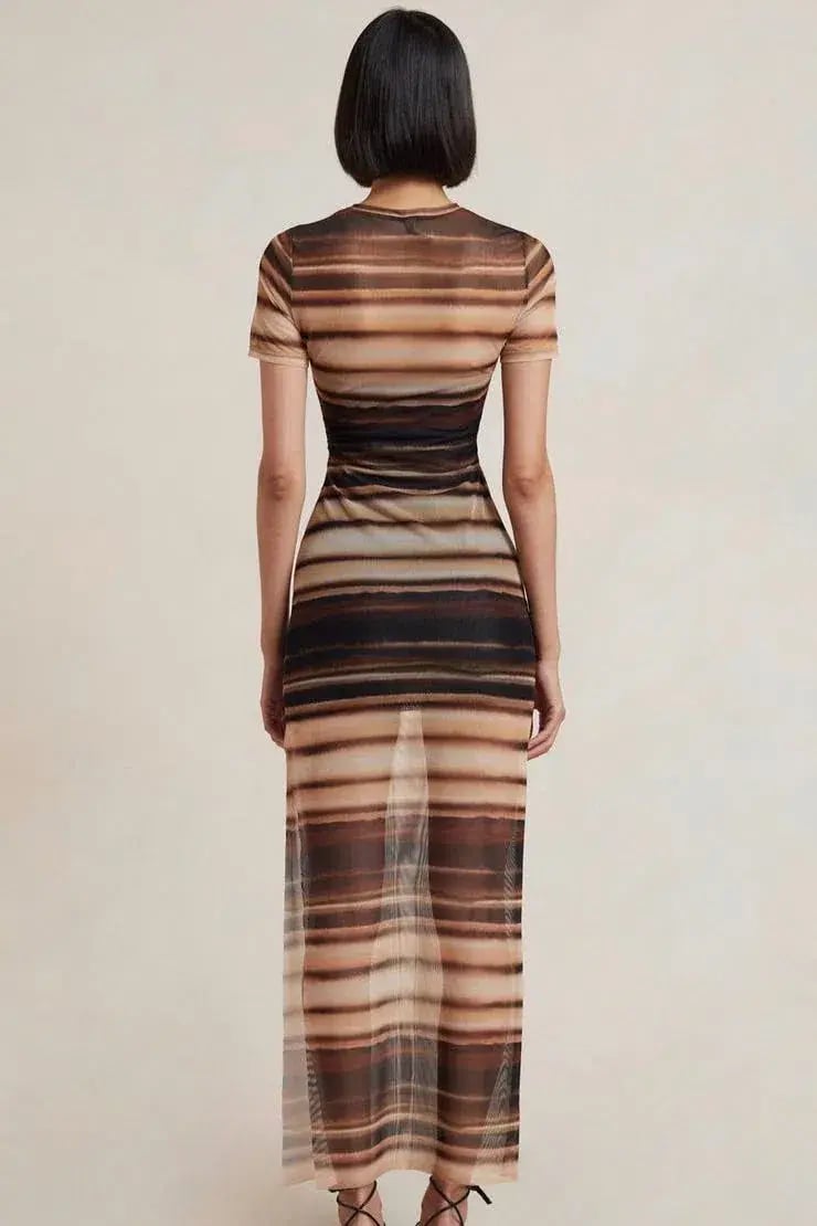 Bec & Bridge  Watercolour Short Sleeve Maxi Dress Print Size 8 photo 5
