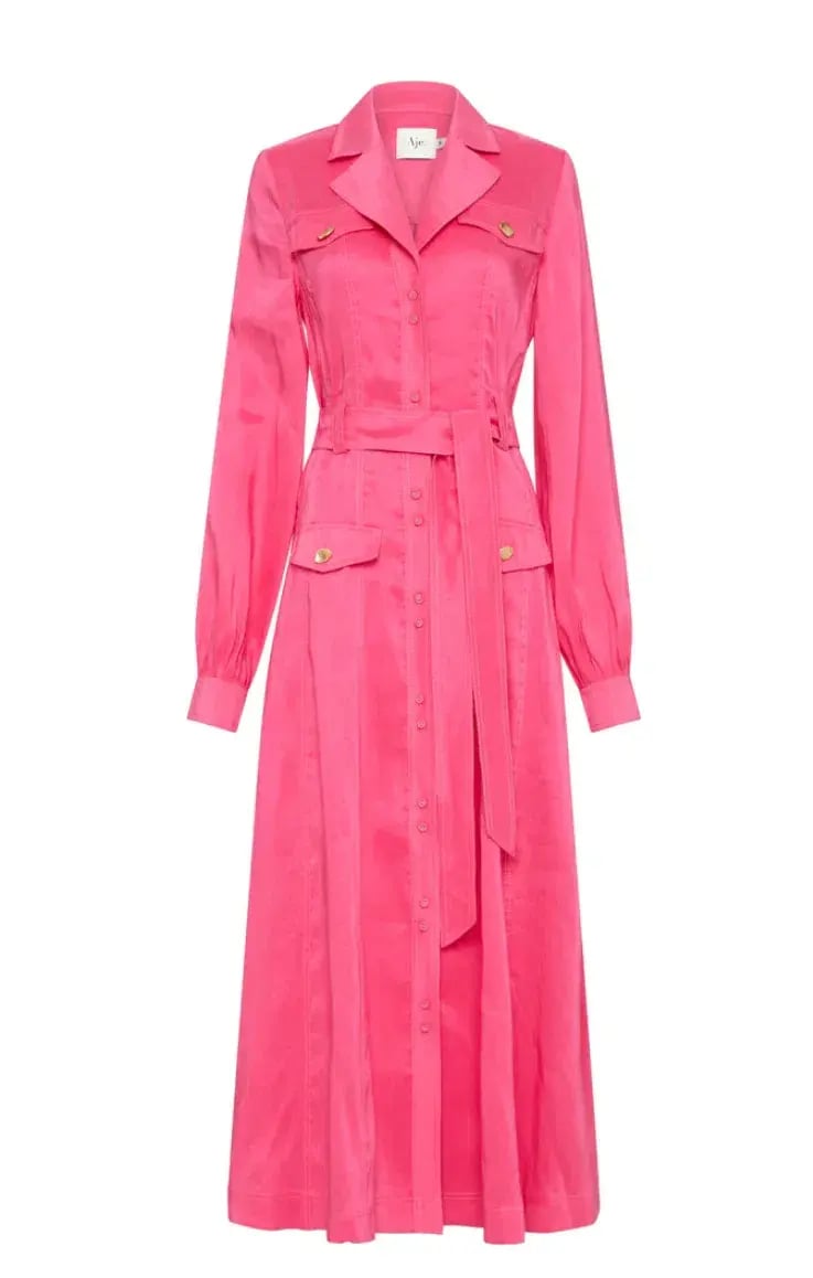 Aje Sophie Shirt Midi Dress Pink Size 10 / M photo 6