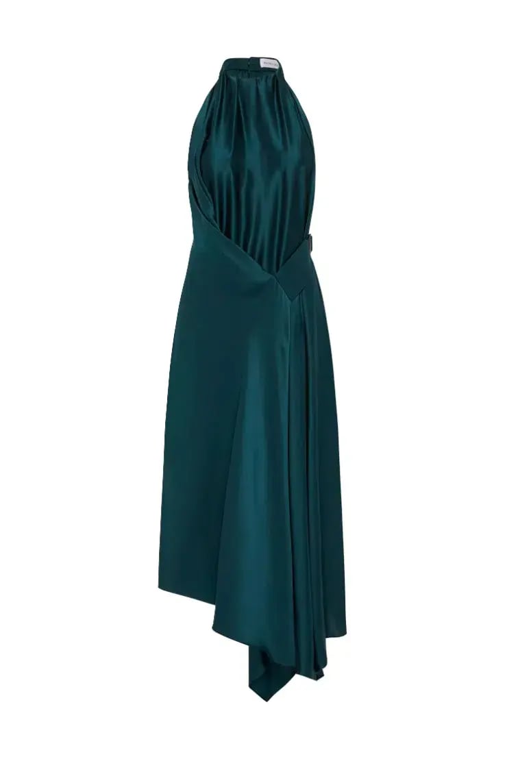 Bianca Spender Petrol Silk Isabella Midi Dress Green Size 8 photo 2