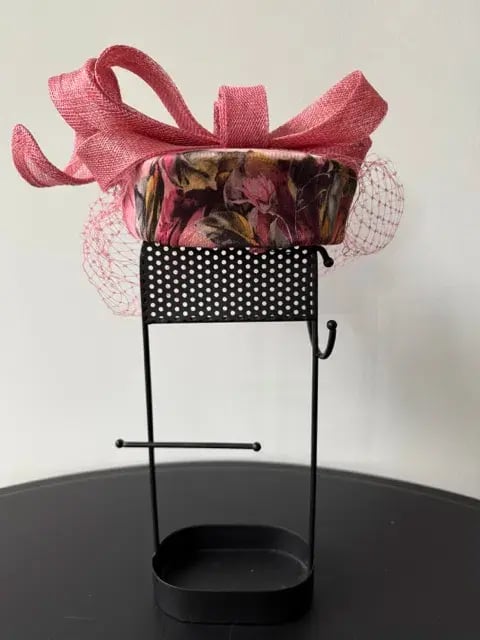 Olga Berg Pill Box Headwear with Netting Pink One Size photo 3