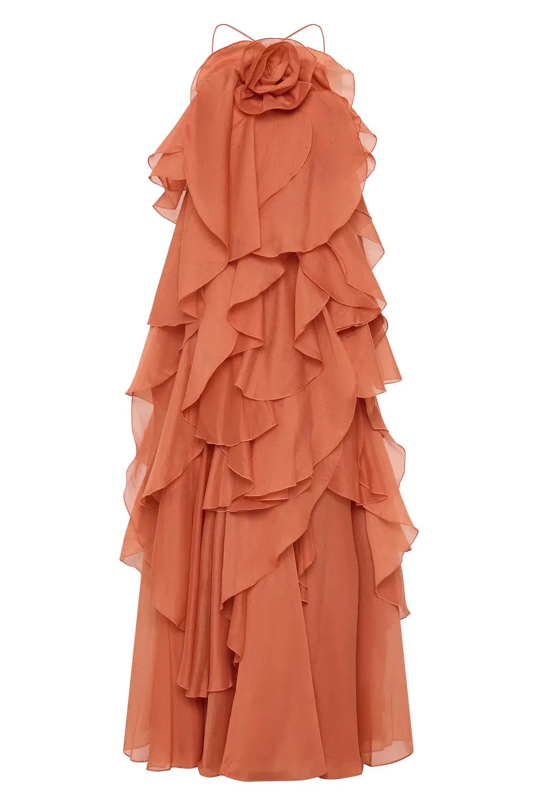Aje Pandorea Layered Maxi Dress Coral Clay Size AU 8 photo 6