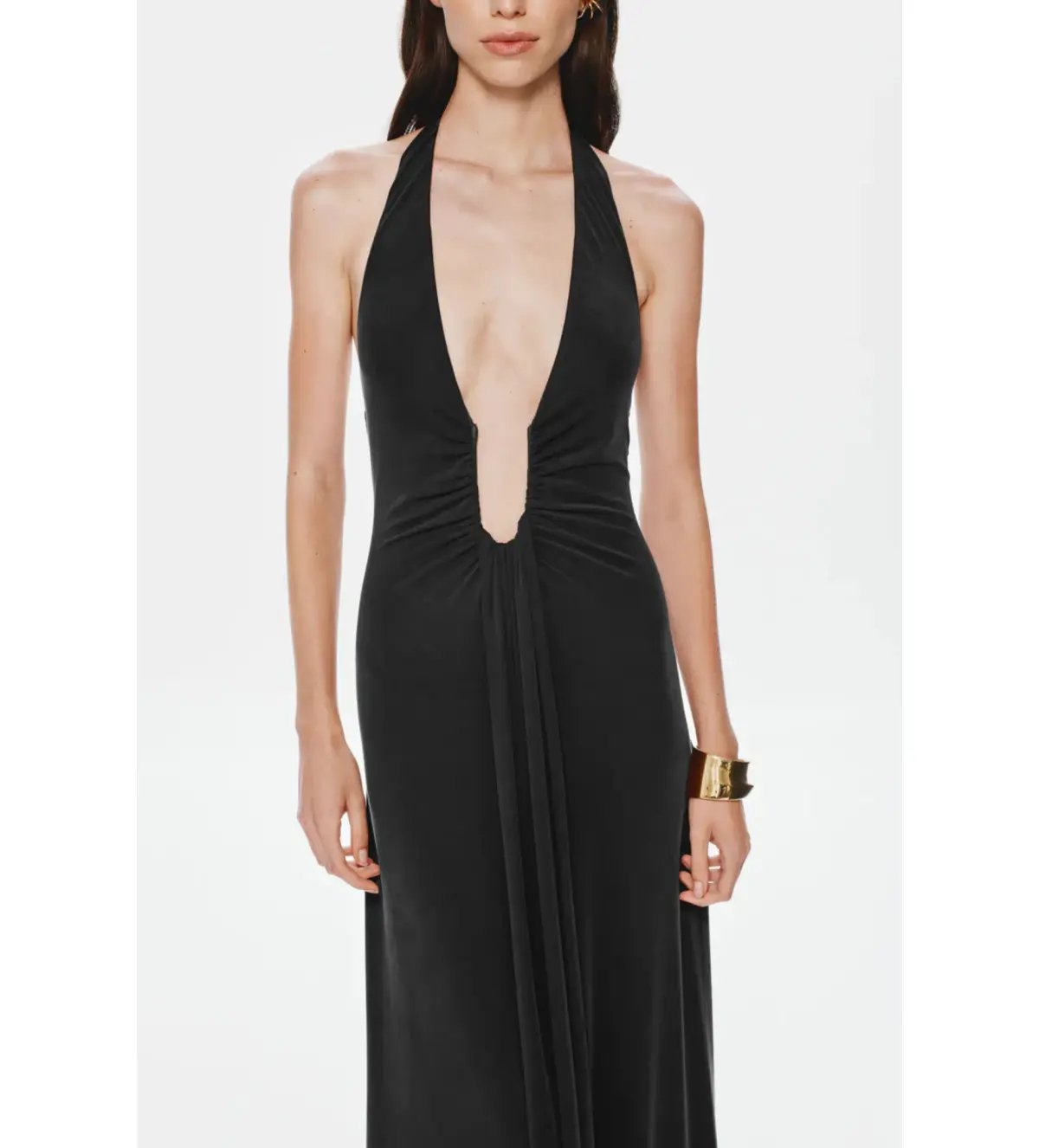 MISHA Jennifer Cupro Maxi Dress Black Size 8/S photo 2