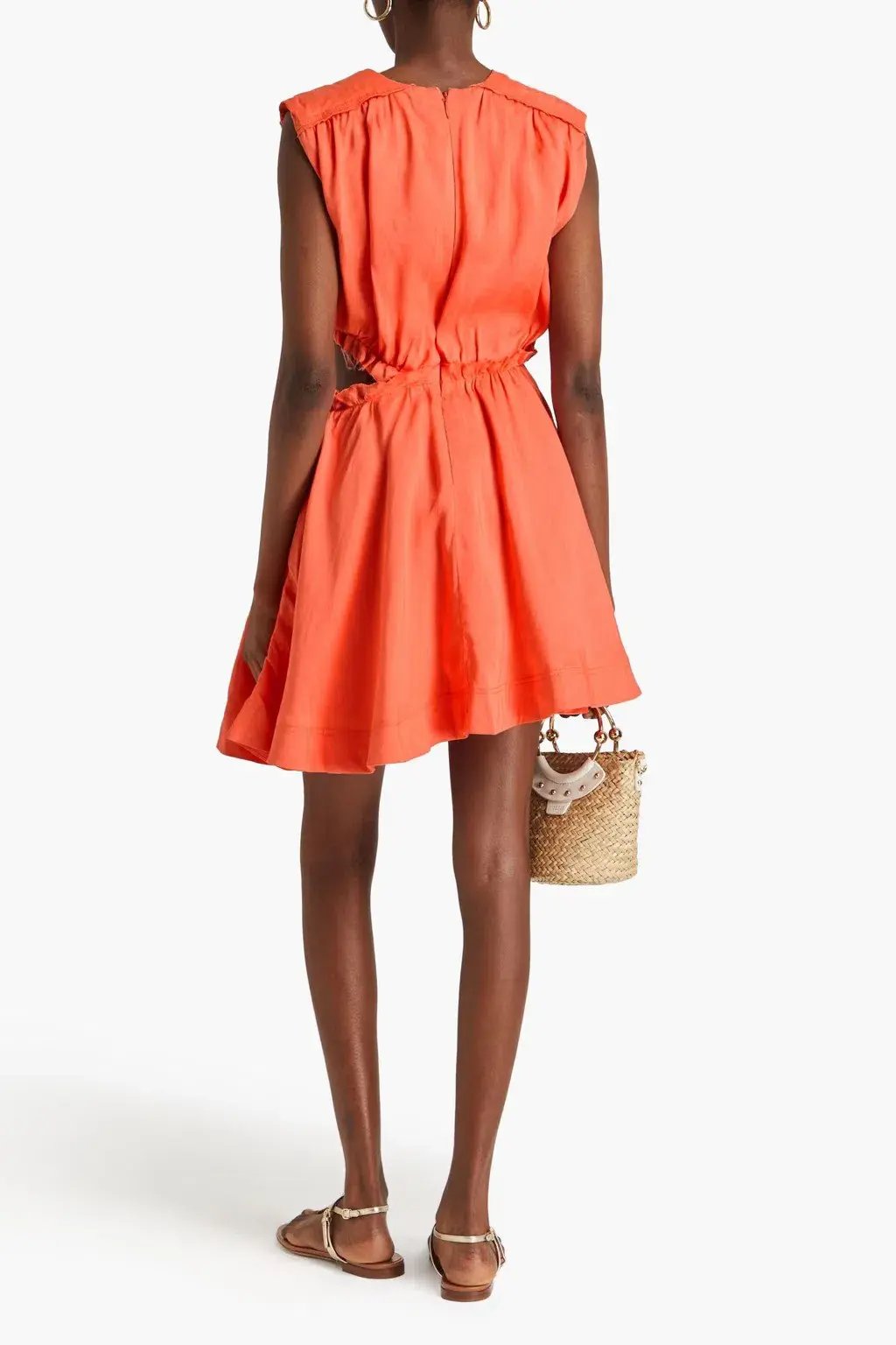 Aje Holly Cut Out Mini Dress Coral Size 16 photo 2