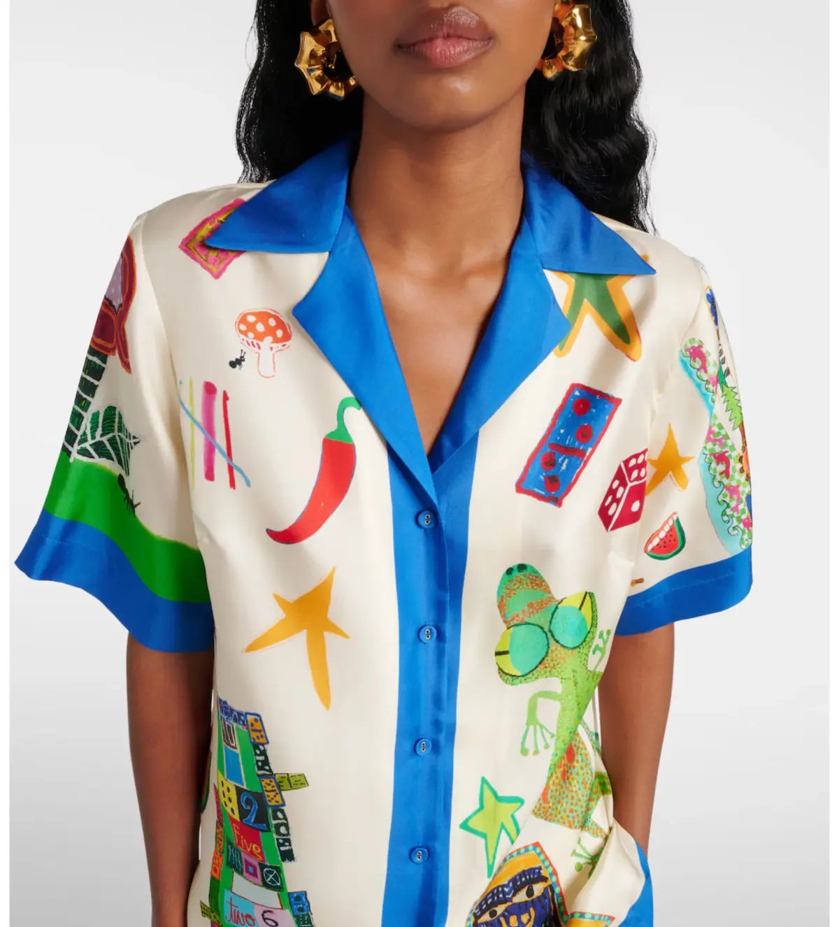 Alemais Rollers Silk Twill Shirt and Pants Multi Size 10 photo 2