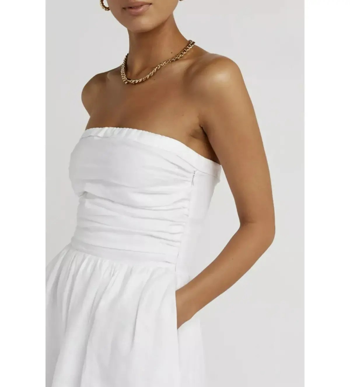 Dissh Lexi Linen Midi Dress White Size AU 10 photo 2