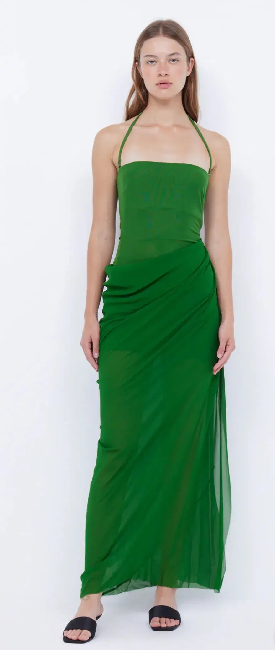 Bec & Bridge Aida Draped Maxi Dress Pine Green Size 8 photo 2