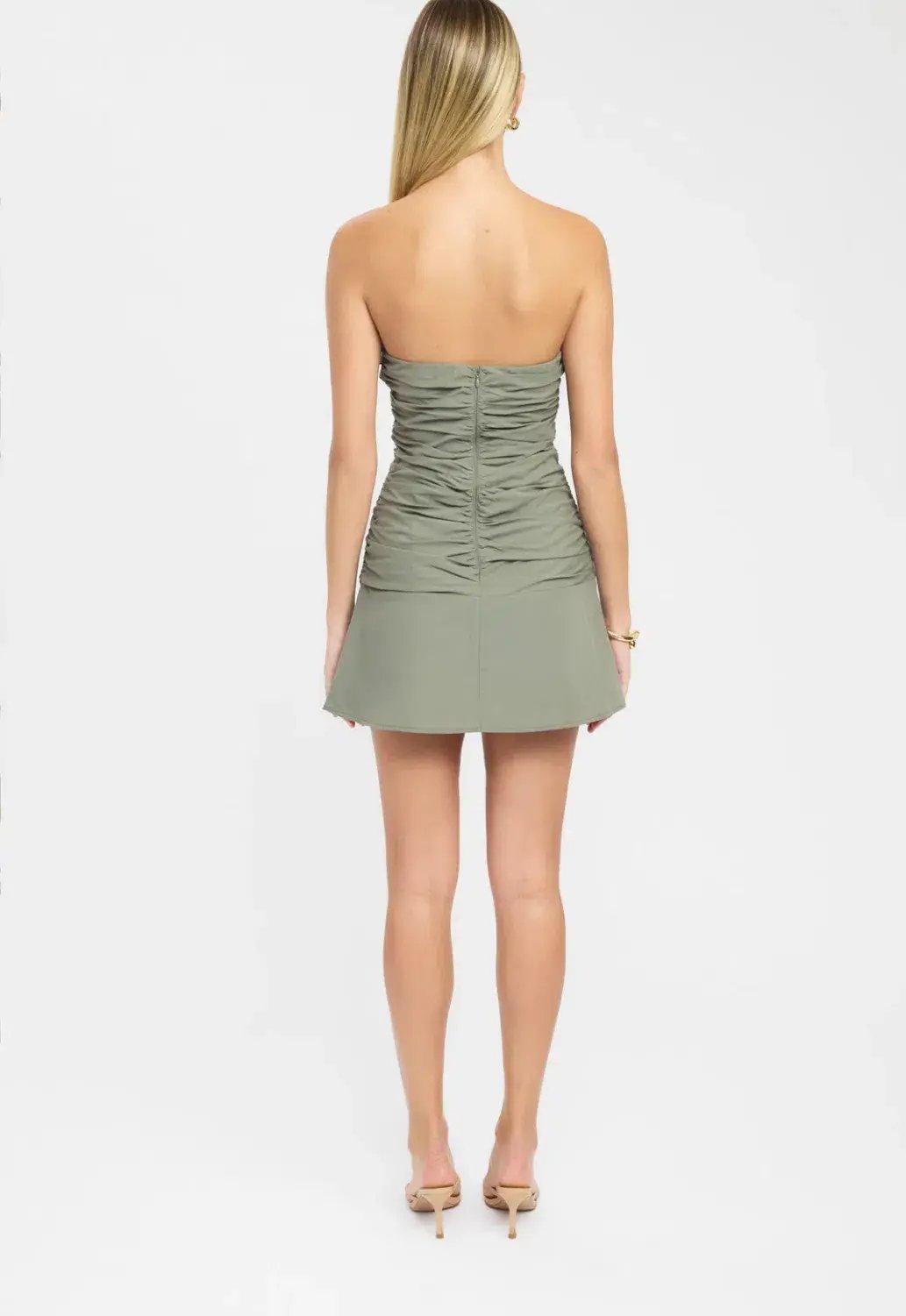 Kookai Romeo Strapless Mini Dress Green Size 12 photo 3