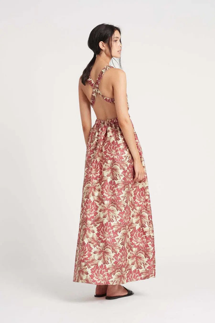 Sir the Label Valetta Cross Back Dress Floral Size AU 8 photo 3