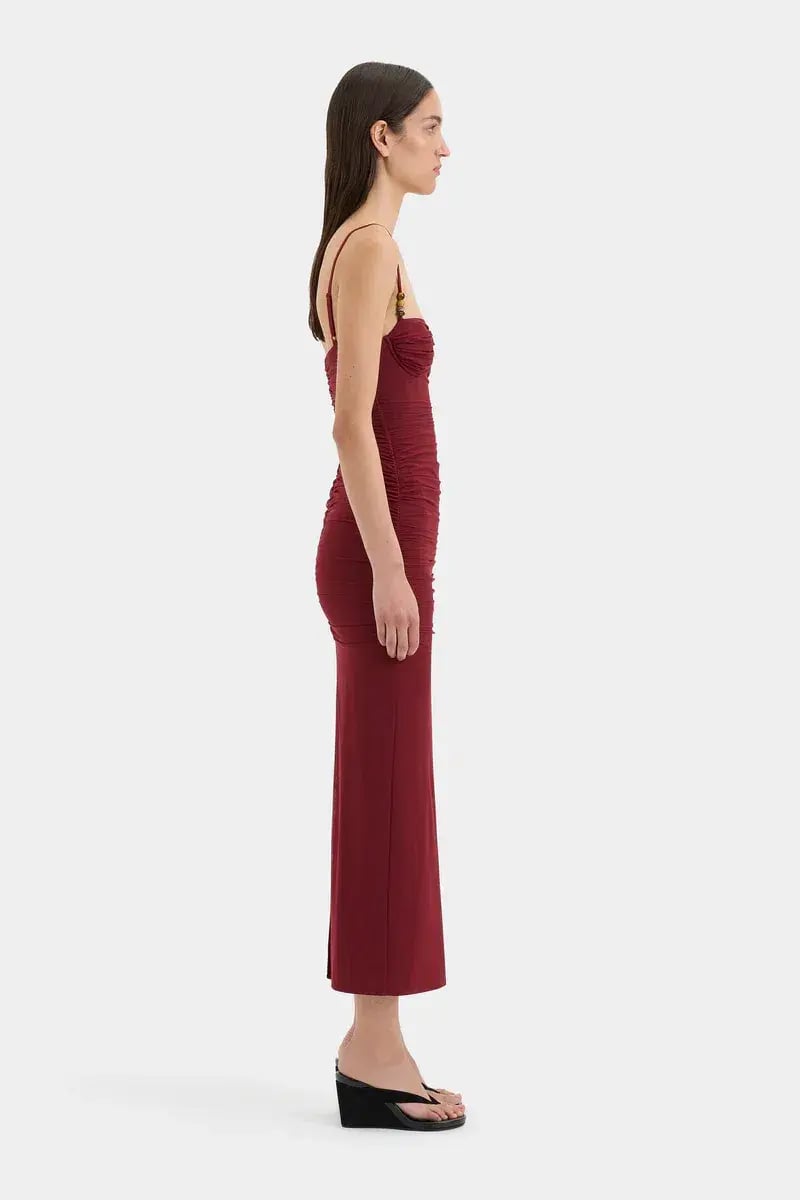 Sir Jacques Beaded Midi Dress Berry Size 1 / Size AU 8 photo 3