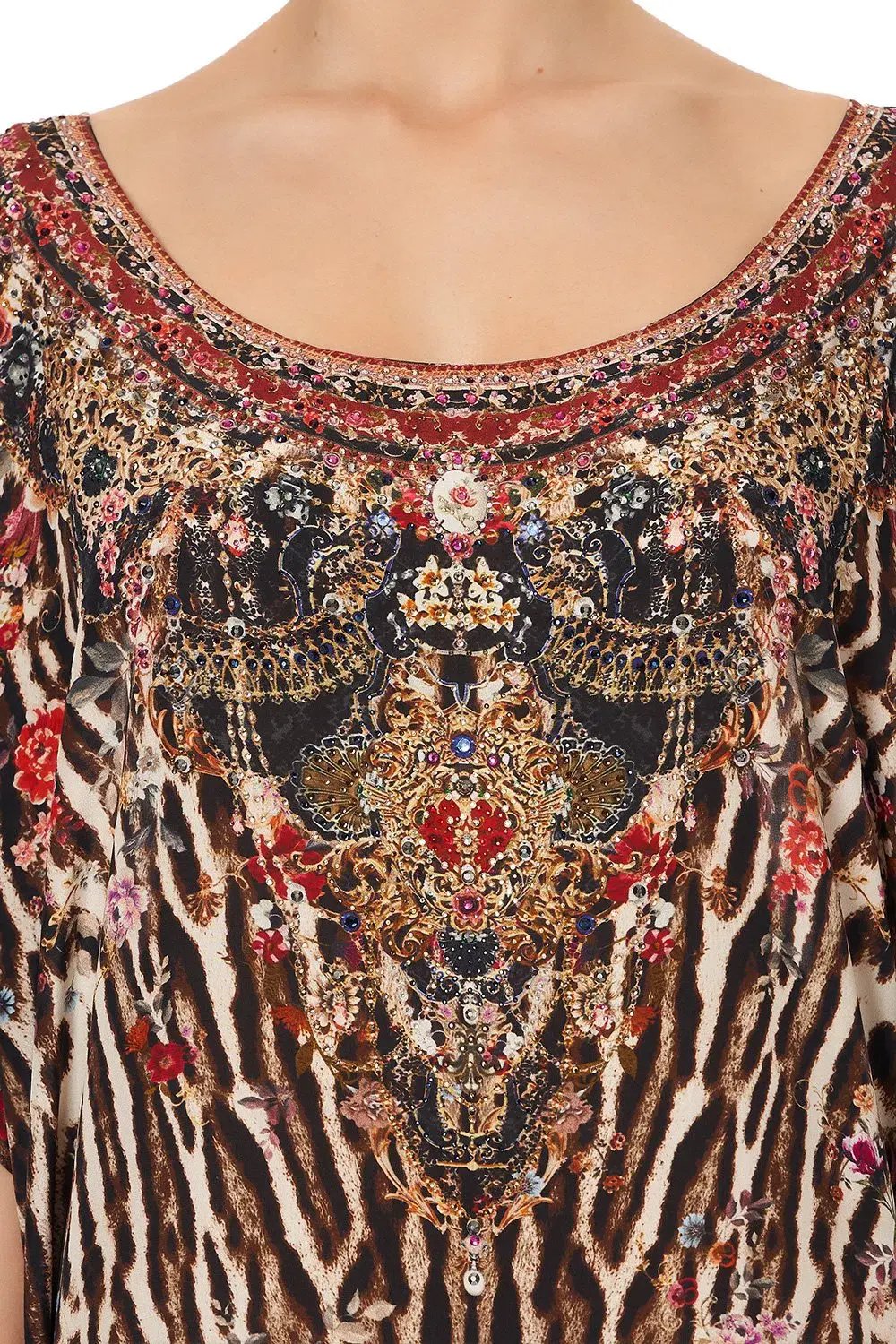 Camilla Liv A Little Silk Round Neck Kaftan Print One Size photo 4