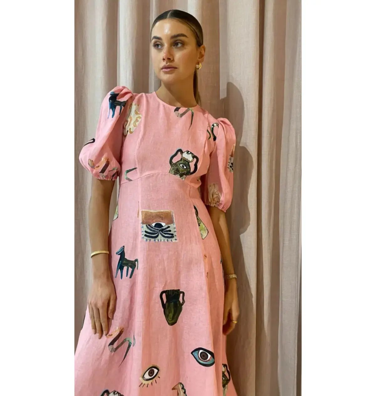 Alemais Cleo Midi Dress Pink Size AU 10 photo 2