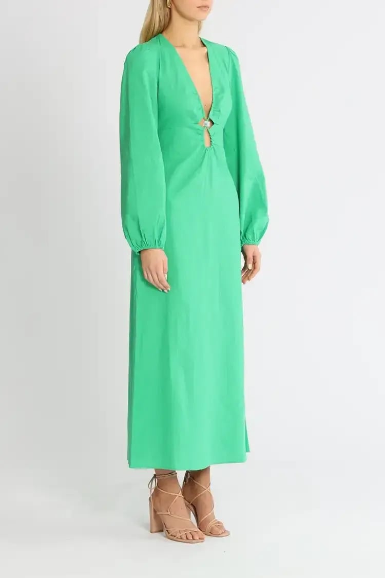 Suboo Elodie Keyhole Maxi Dress Green Size 10 photo 2