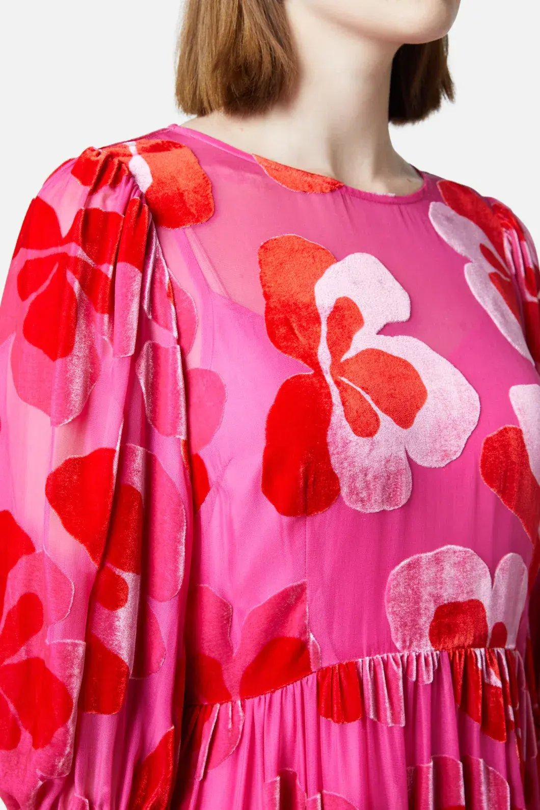 Gorman Pansy Devore Dress Maxi Pink Size AU 12 photo 4