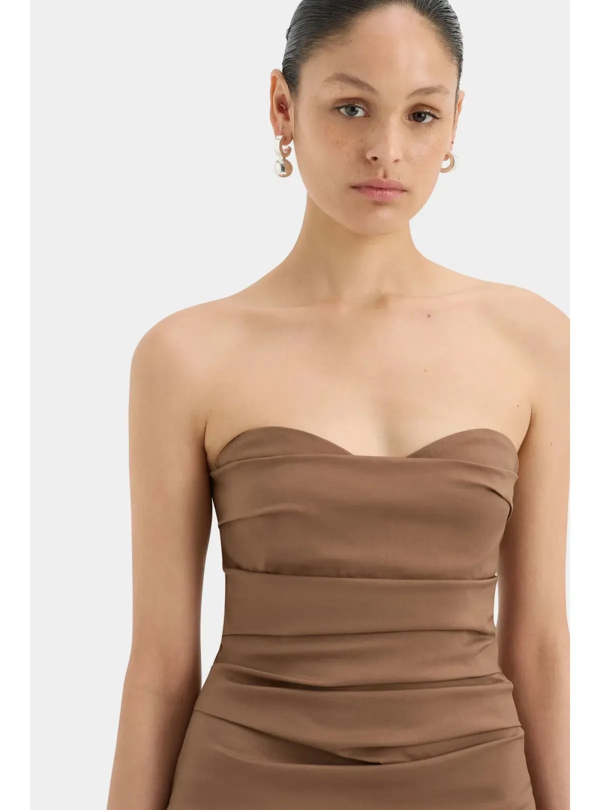 Sir the label Alba Strapless Gown in Mocha Size AU 8 photo 4