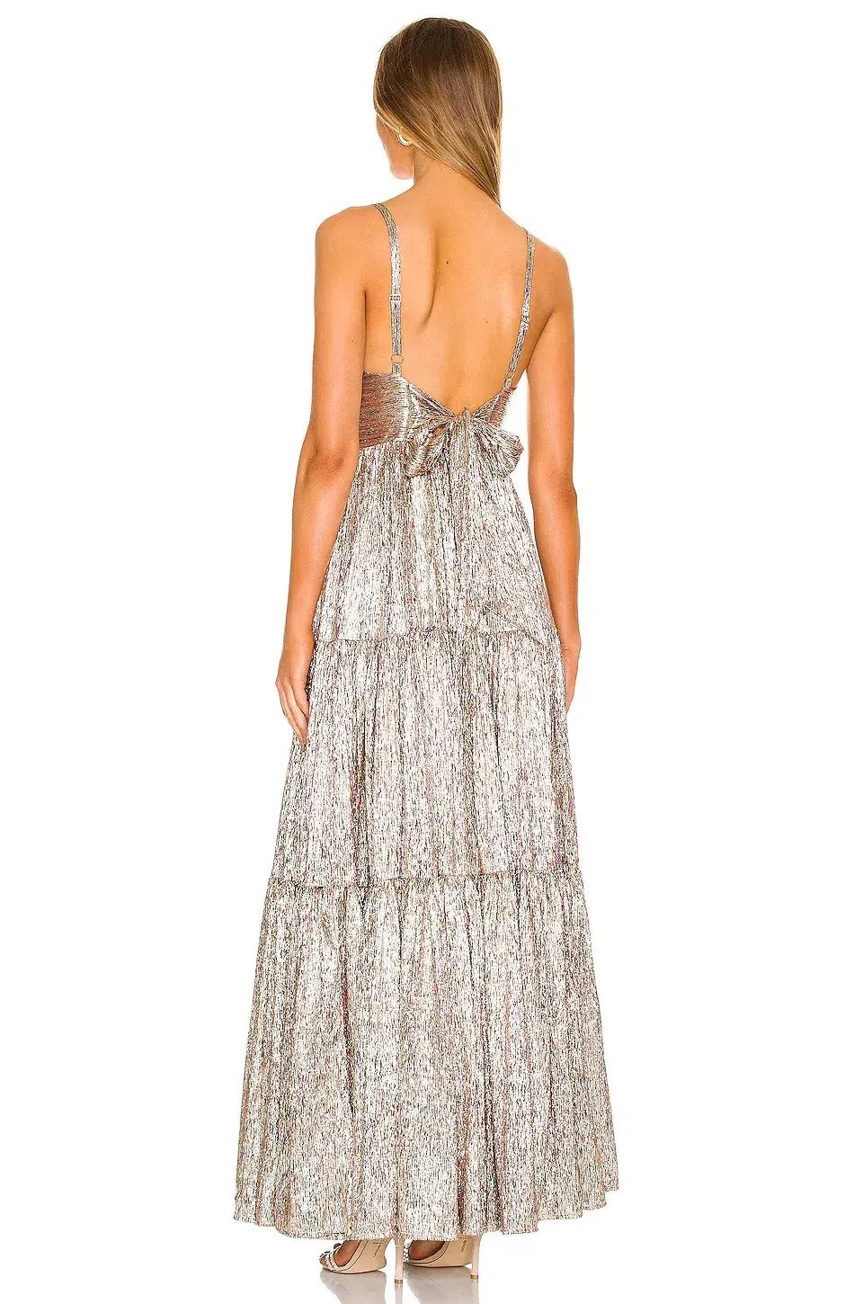 Sabina Musayev Pacific Dress Gold Size 8 photo 3