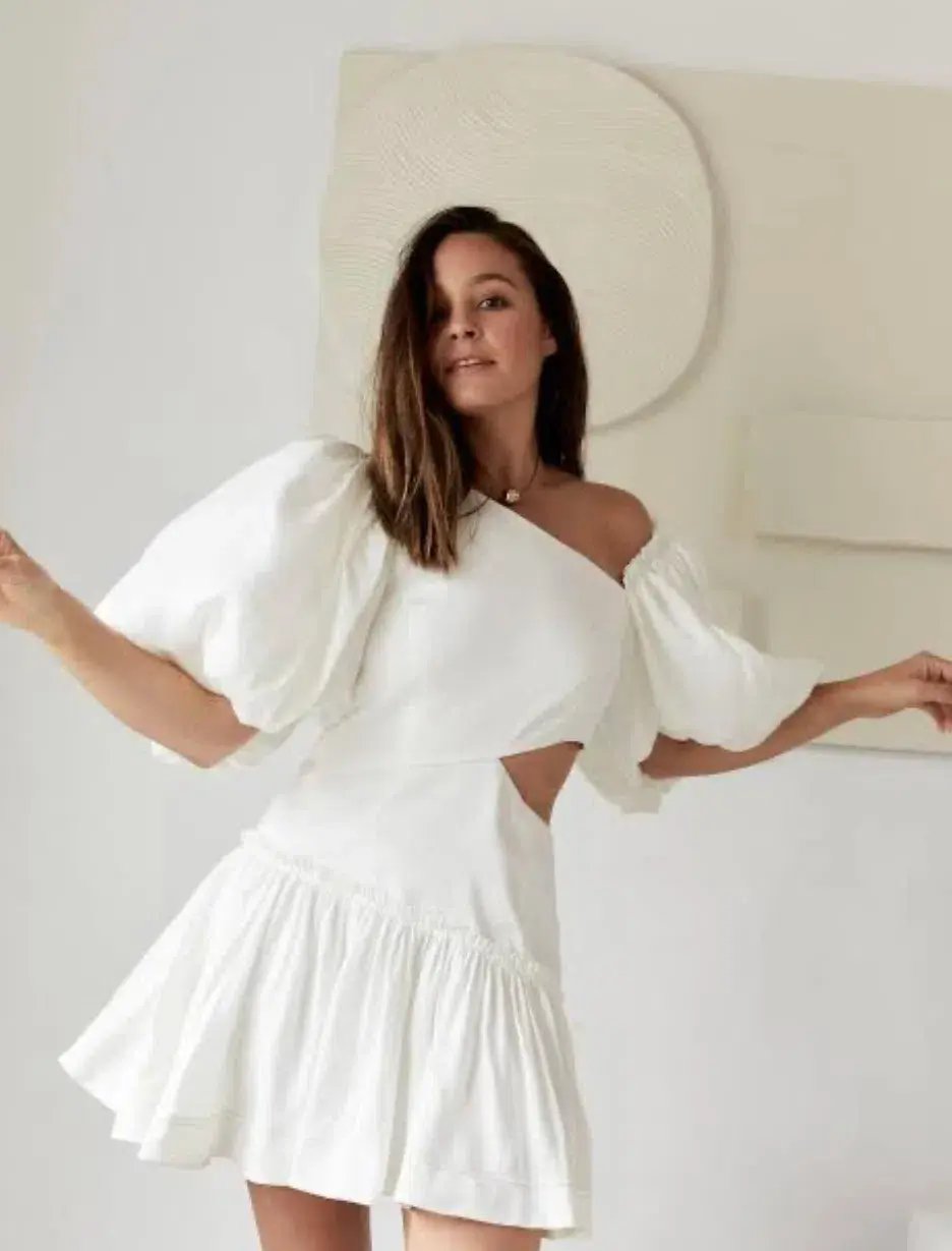 Aje Chateau Mini Dress Ivory Size 8 photo 7