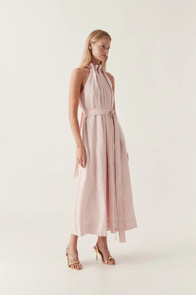 AJE Mariel Trapeze Midi Dress Soft Pink Size 8 photo 3