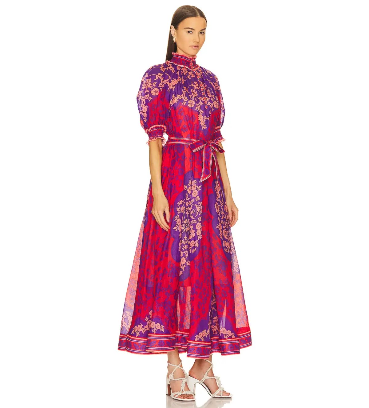 Zimmermann Raie Swing Maxi Dress Multi Floral Size 2/AU 12 photo 2
