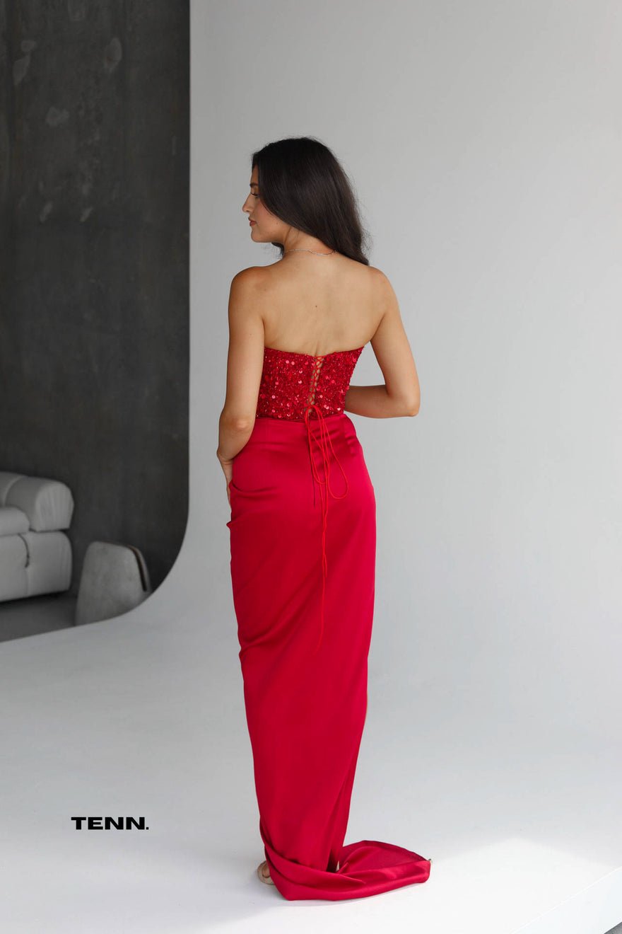 Lia Stublla Diour Embellished Gown - Cherry photo 4