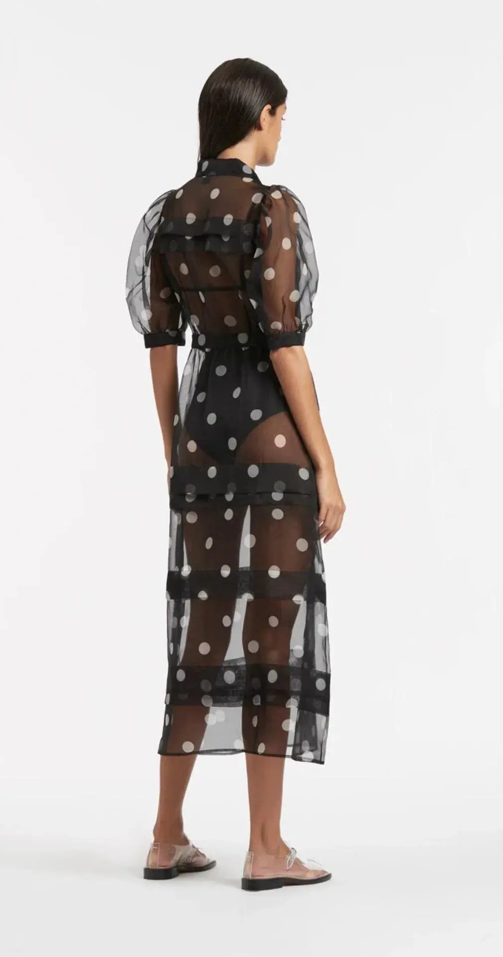 Sir the Label Margot Tiered Midi Dress Black Size AU 8 photo 3