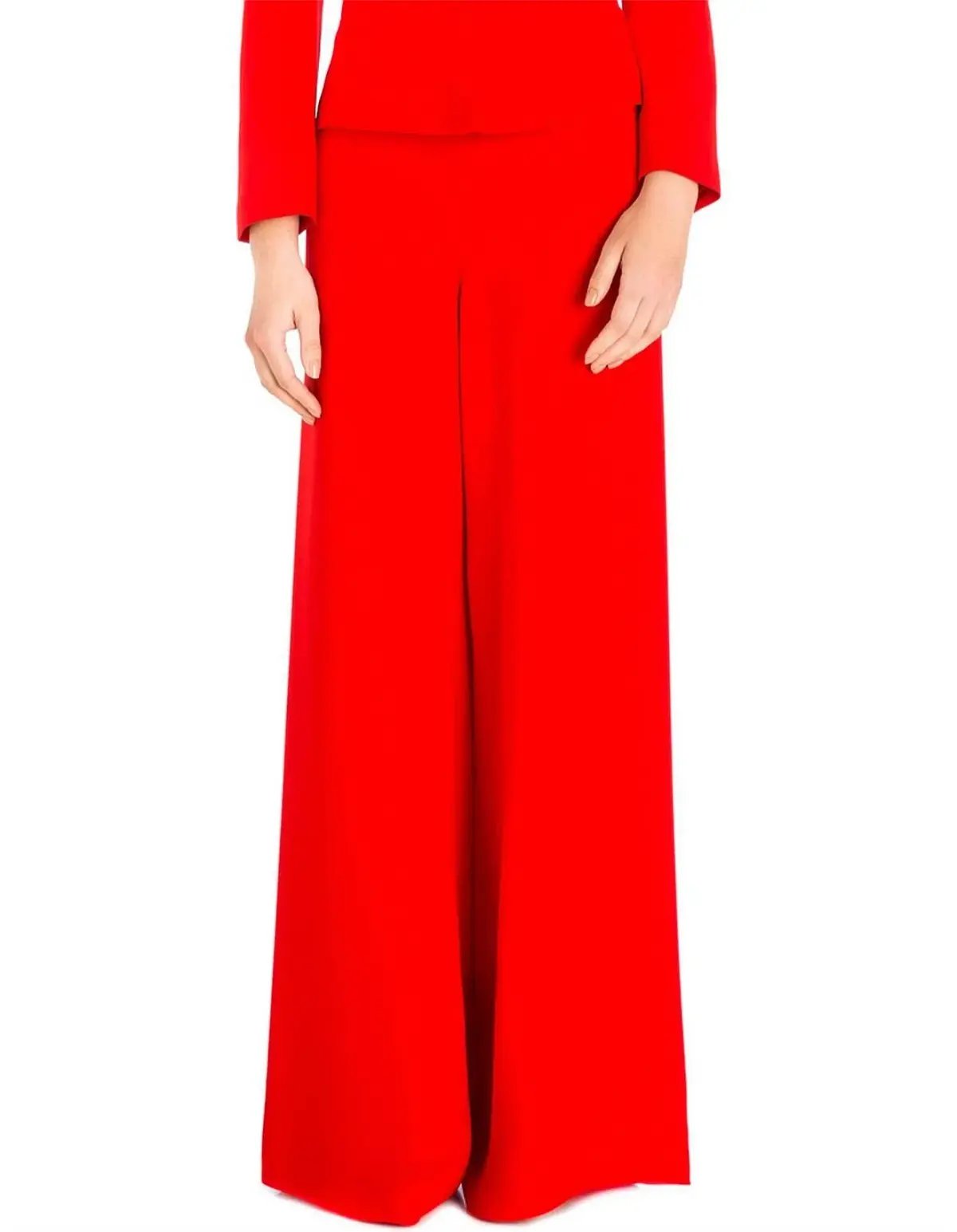 Carla Zampatti Flame Crepe Top and Pants Set Red Size 10 photo 2