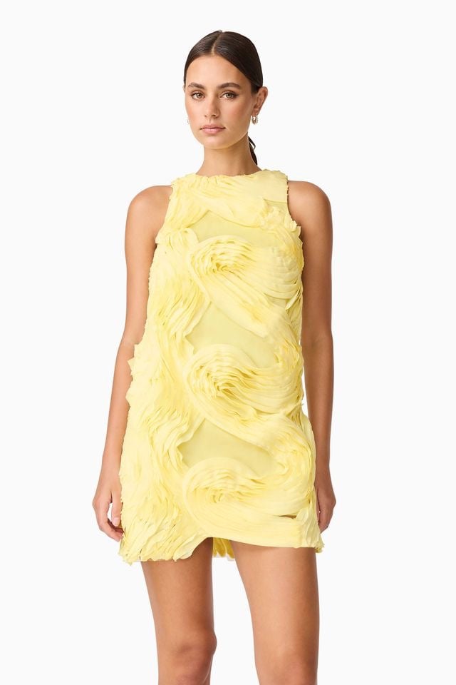 Elliatt Asher Mini Shift Dress - Yellow photo 3