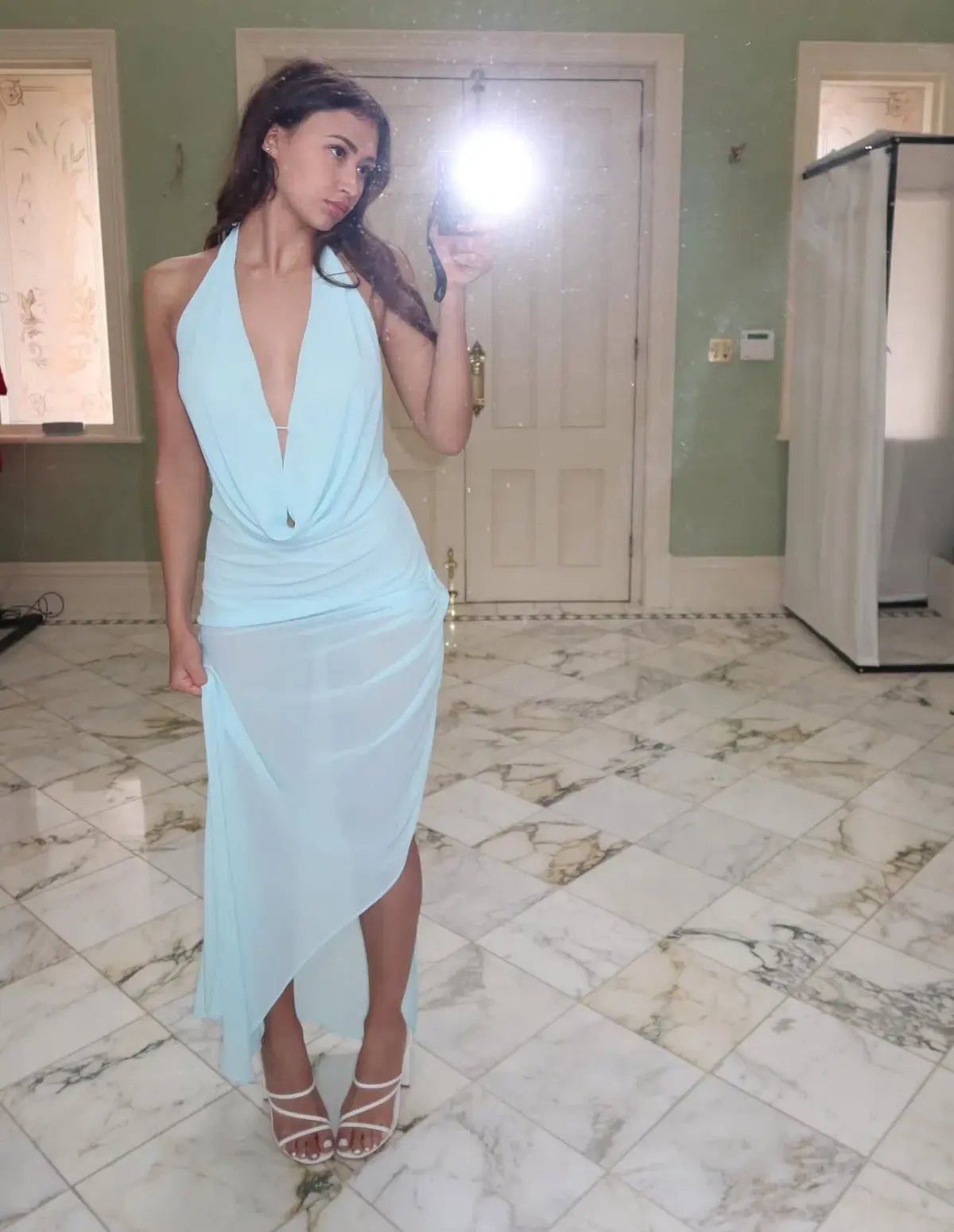 Natalie Rolt Anastasia Mini/Maxi Dress Baby Blue Size 6 photo 8