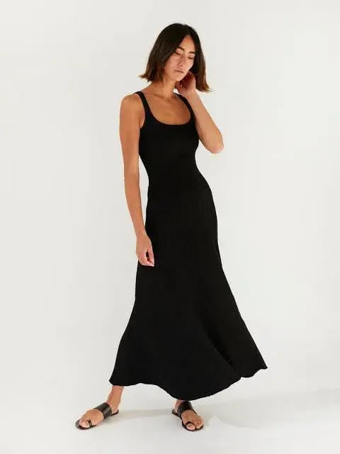 Anna Quan Dido Rib Knit Midi Dress Black Size 8 photo 8