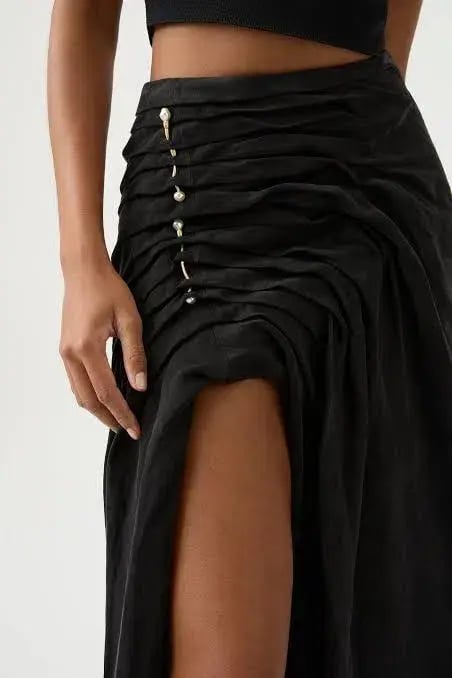 Aje Allure Draped Cami & Mika Split Midi Skirt Set Black Size XS / AU 6 photo 3