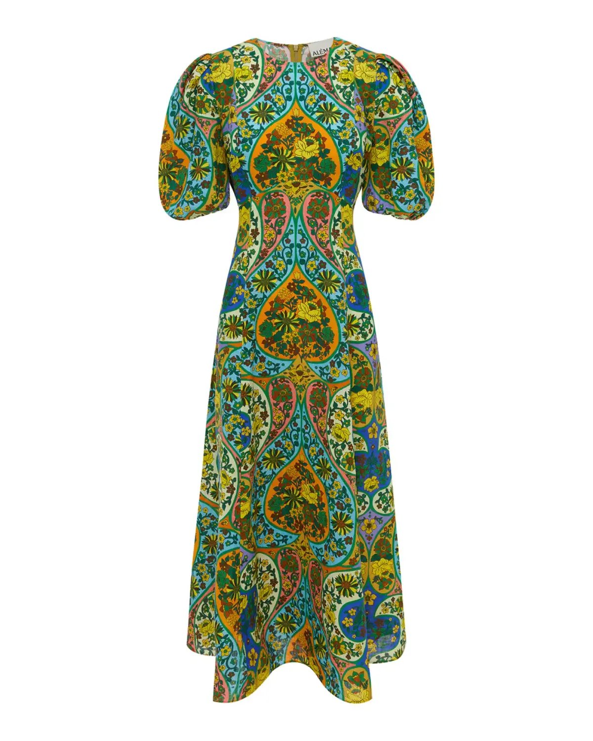 Alemais Sofie Puff Sleeve Midi Dress Multi Size AU 16 photo 4