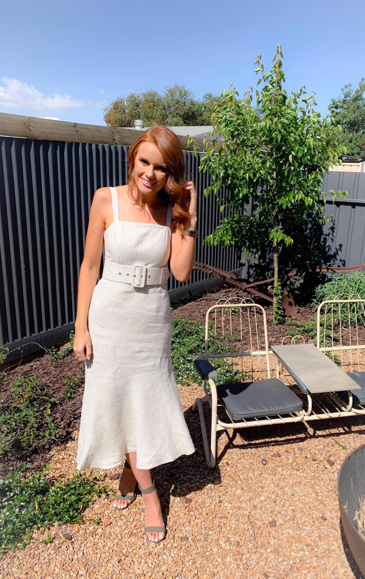 Shona Joy Shaw Linen Contour Panel Midi Dress photo 3