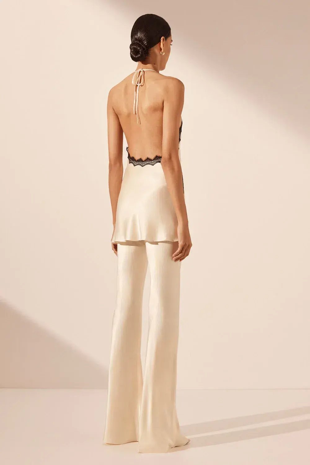 Shona Joy Camille Long Line Cami Cream/Black Size 8 photo 3