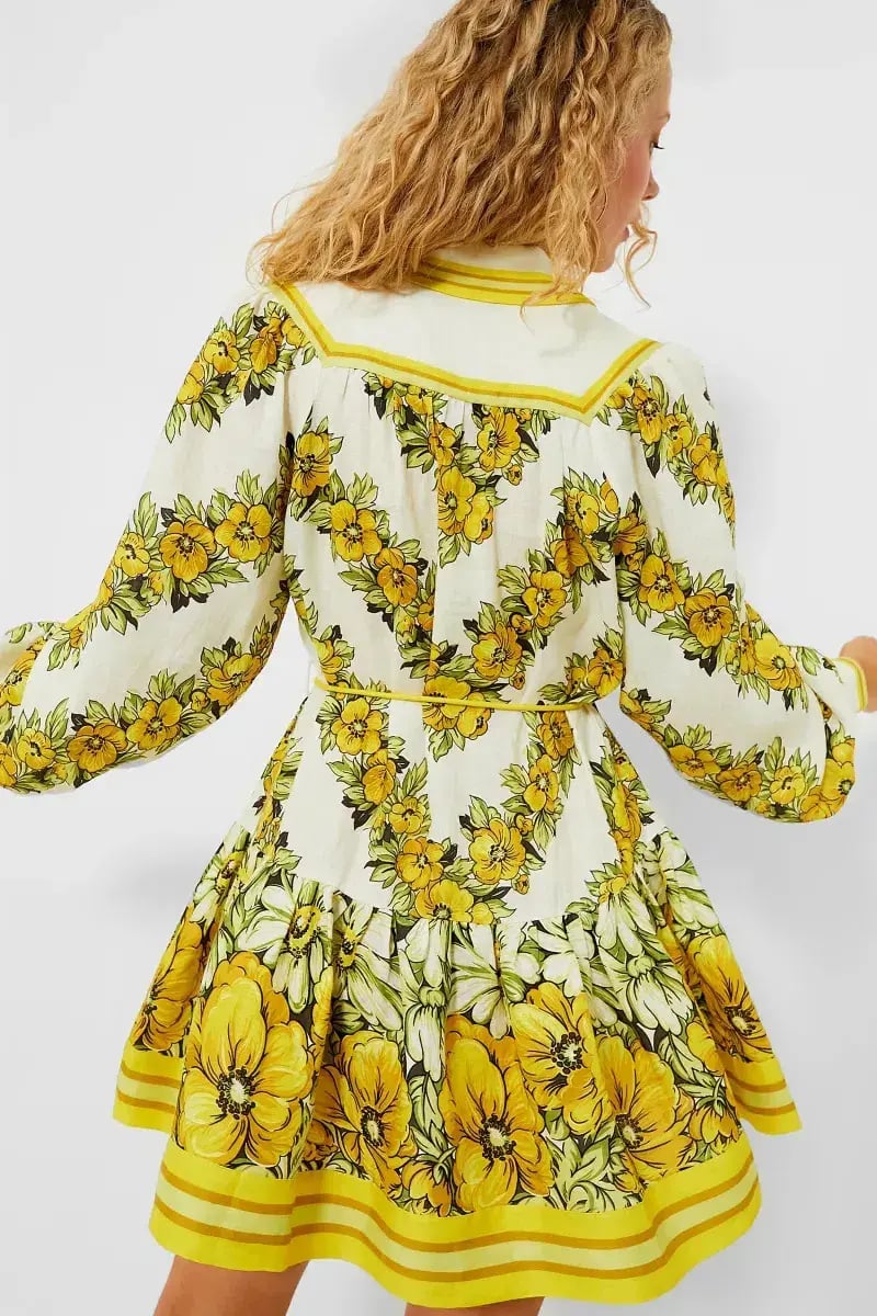 Alemais Gisela Mini Dress Yellow Floral Size 4 AU / 0 US photo 4