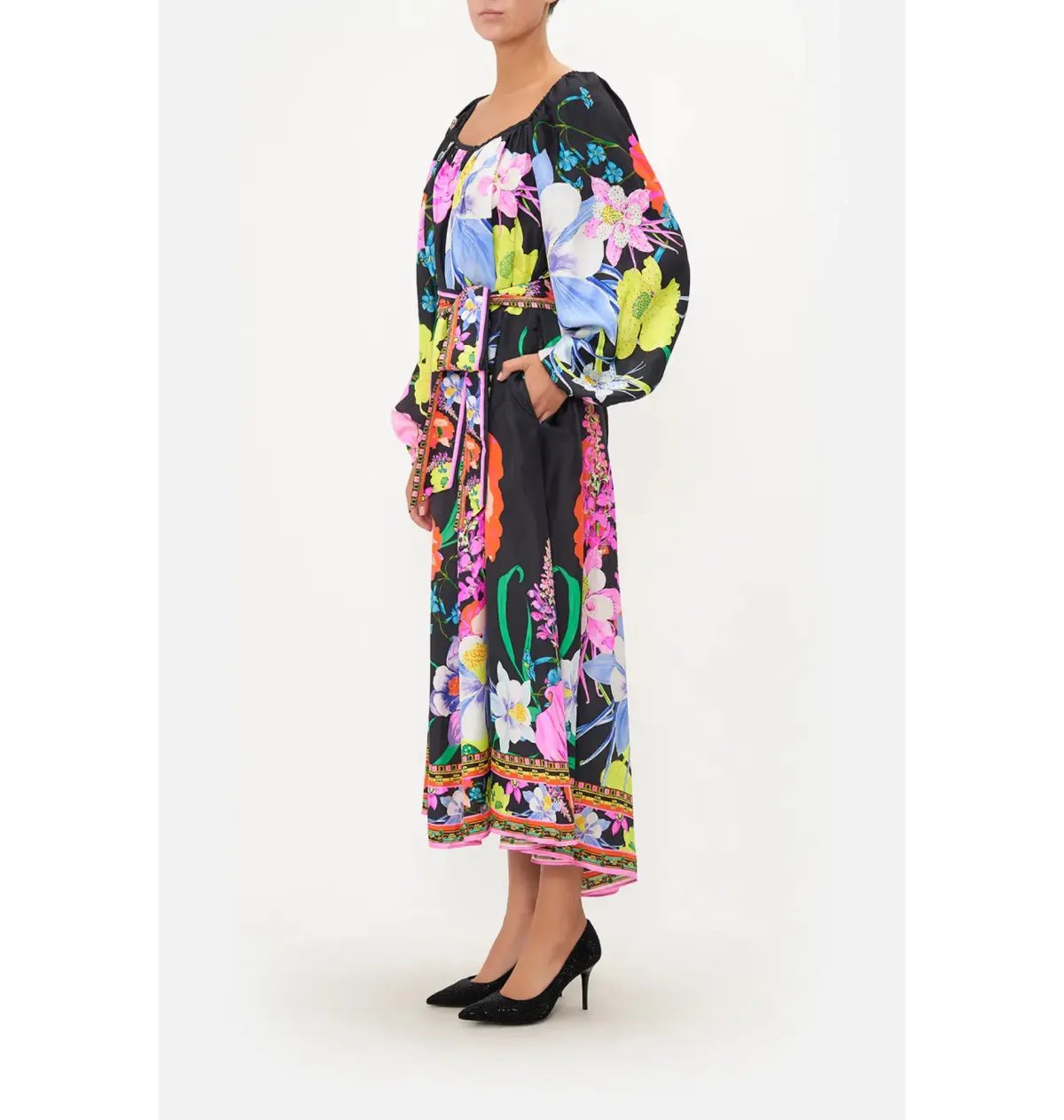 Camilla Gathered Flared Dress Away with the Fairies Print Size Medium / AU 12 photo 2