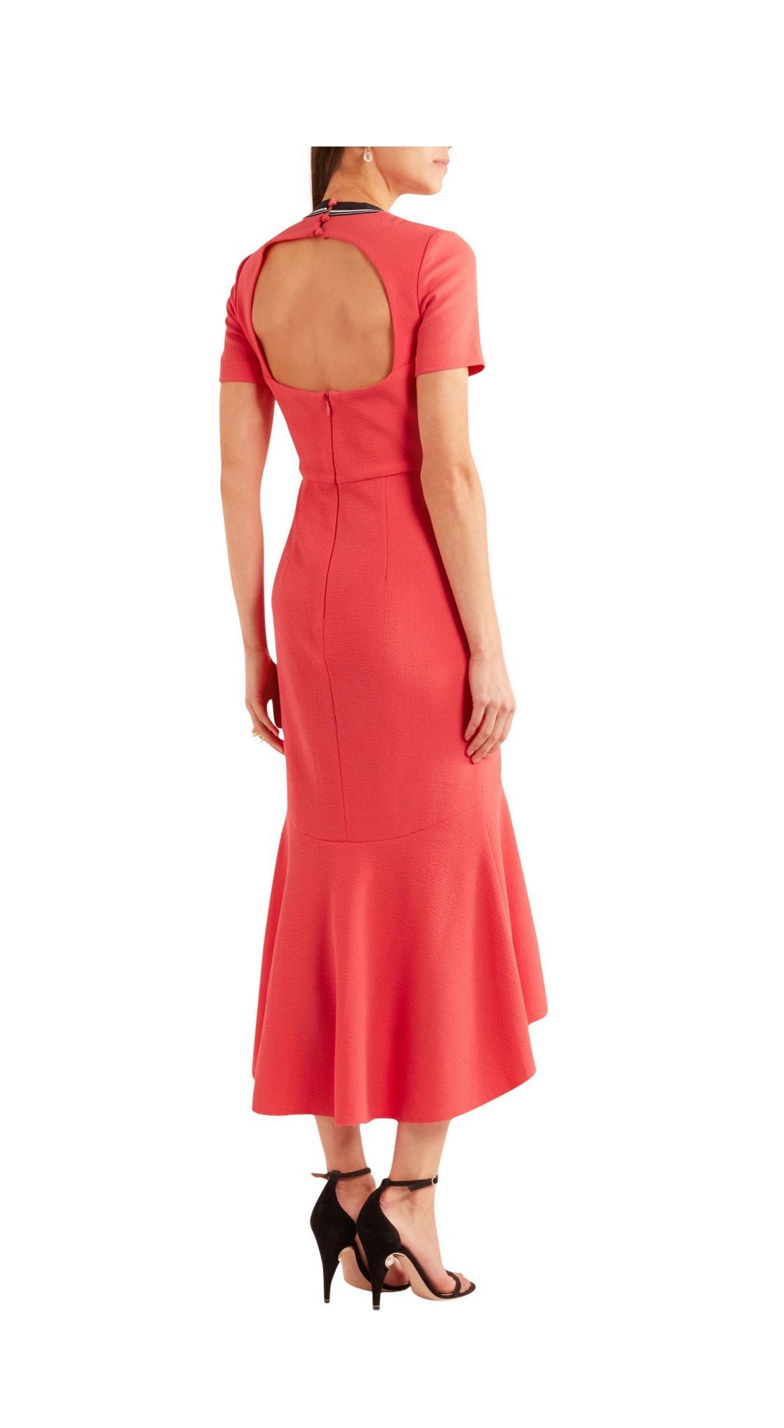 Rebecca Vallance Open Back Midi Dress Peach Size 6 photo 2
