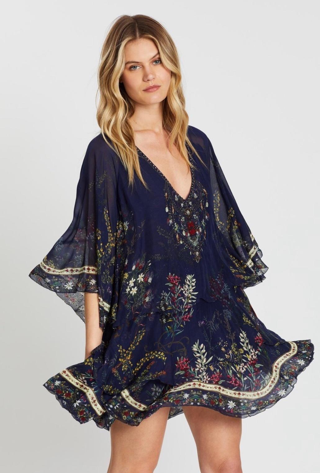 Camilla Wings in Arms Layered Frill Short Dress Print Size 12 photo 3